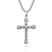 Stainless Steel Jewelry Necklace, Cross, plated, fashion jewelry & Unisex 3mm Approx 23.6 Inch 