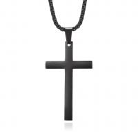Stainless Steel Jewelry Necklace, Cross, plated, Unisex & oval chain 3mm Approx 23.6 Inch 