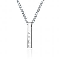 Titanium Steel Jewelry Necklace, with 1.96inch extender chain, Rectangle, Unisex & oval chain 3mm Approx 23.6 Inch 