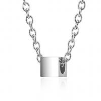Titanium Steel Jewelry Necklace, with 1.96inch extender chain, Square, Unisex & oval chain, original color, 8mm, 3mm Approx 23.6 Inch 