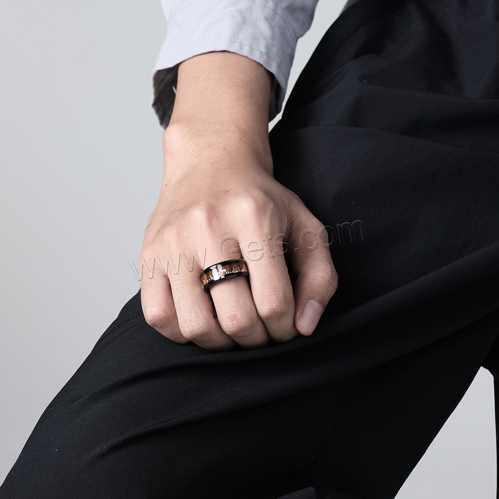 チタン鋼の指環, タングステン鋼, とともに ウッド, メッキ, ユニセックス & 異なるサイズの選択, 無色, 9mm, サイズ:7-13, 売り手 パソコン