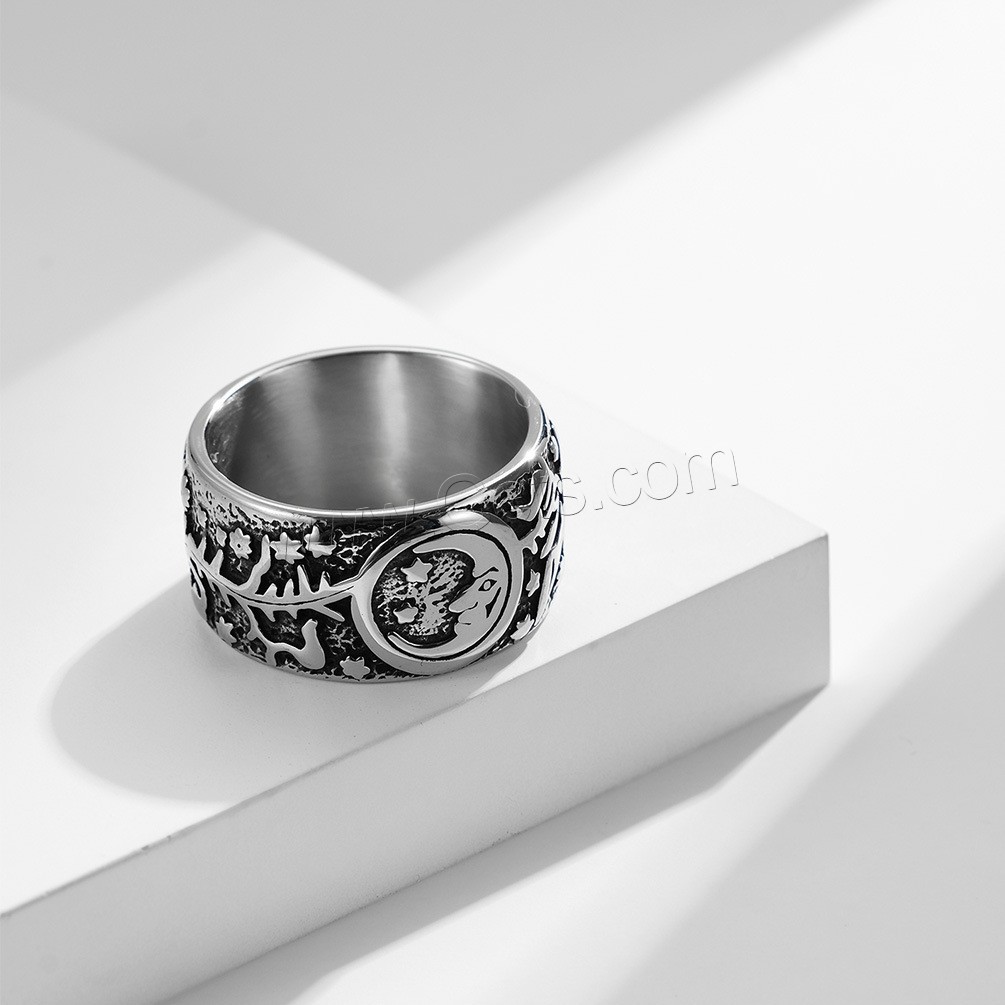Титан Сталь палец кольцо, титан, Другое покрытие, разный размер для выбора & Мужский, Много цветов для выбора, 12mm, размер:7-12, продается PC