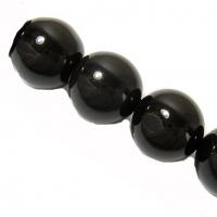 Natural Black Agate Beads, Round, 10mm Approx 1-1.2mm Approx 15 Inch, Approx 