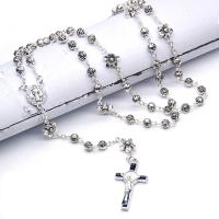 Rosary Necklace, Zinc Alloy, Crucifix Cross, Unisex .47 Inch 