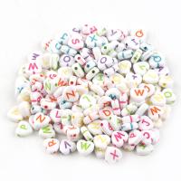 Acryl Alphabet Perlen, DIY, farbenfroh, 11.2x4.5mm, 100PCs/Tasche, verkauft von Tasche