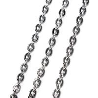 Stainless Steel Oval Chain, plated, silver color 