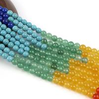 Perles de pierre gemme mixte, Pierre naturelle, Rond, poli, DIY, couleurs mélangées, 8mm cm Vendu par brin