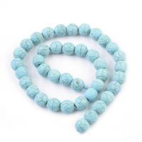 Natural Turquoise Beads, Round, polished, DIY & faceted, blue cm 