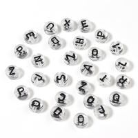 Acryl Alphabet Perlen, rund, DIY, gemischte Farben, 7x3.8mm, 100PCs/Tasche, verkauft von Tasche