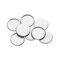 Stainless Steel Cabochon Setting, Round, plated, silver color 