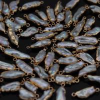 Natürliche kultivierte Süßwasserperlen Schmuckverbinder, mit Messing, Keishi, goldfarben plattiert, Modeschmuck & DIY, 7x15-8x25mm, verkauft von PC