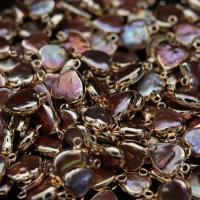 Natürliche kultivierte Süßwasserperlen Schmuckverbinder, mit Messing, Herz, goldfarben plattiert, Modeschmuck & DIY, 10x15-12x18mm, verkauft von PC