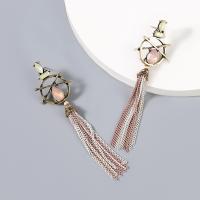 Fashion Fringe Earrings, Zinc Alloy, with Acrylic, plated, fashion jewelry & for woman, pink 