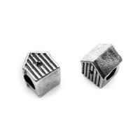 Stainless Steel Large Hole Beads, House, fashion jewelry & blacken 