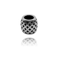 Stainless Steel Large Hole Beads, fashion jewelry & blacken 