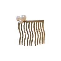 Decorative Hair Combs, Zinc Alloy, with Plastic Pearl, plated, Korean style & for woman, 40mm 