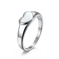 Titanium Steel Finger Ring, Heart, plated & for woman 7mm, US Ring 