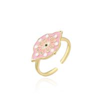 Cubic Zirconia Micro Pave Brass Finger Ring, gold color plated, Adjustable & micro pave cubic zirconia & for woman & enamel Inner Approx 18mm 