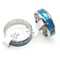 Кольцо из нержавеющей стали, нержавеющая сталь, Мужская, голубой, 8mm, 36ПК/Box, продается Box