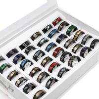 Anillos de Acero Inoxidable, unisexo, color mixto, 8mm, 36PCs/Caja, Vendido por Caja