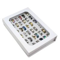Anillos de Acero Inoxidable, anillo de dedo, unisexo, color mixto, 8mm, 36PCs/Caja, Vendido por Caja