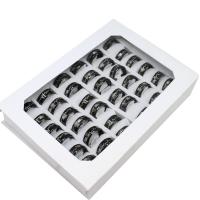 Anillos de Acero Inoxidable, unisexo, negro de plomo, 8mm, 36PCs/Caja, Vendido por Caja