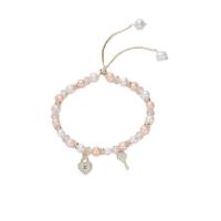 Cultured Freshwater Pearl Bracelets, with Quartz & Stainless Steel, for woman & with rhinestone, mixed colors .5 cm 