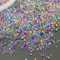 Perles de verre translucide, Rond, Placage, DIY & aucun trou, plus de couleurs à choisir, 0.8-3mm, Vendu par sac