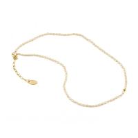 Freshwater Pearl Brass Necklace, with pearl, with 2.56 extender chain, gold color plated, fashion jewelry & for woman, golden .17 Inch 
