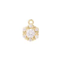 Cubic Zirconia Brass Pendants, gold color plated, fashion jewelry & for woman & with cubic zirconia, golden 