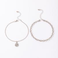 Zinc Alloy Anklet, anklet, 2 pieces & fashion jewelry 