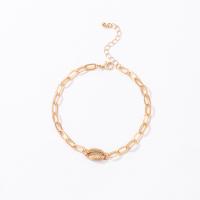 Zinc Alloy Anklet, Shell, gold color plated, fashion jewelry, golden 