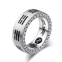Titanium Steel Finger Ring, Unisex & with letter pattern, original color, 7mm, US Ring 
