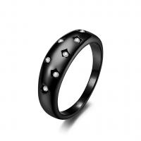Нержавеющая сталь Rhinestone палец кольцо, нержавеющая сталь, полированный, разный размер для выбора & Женский & со стразами, Много цветов для выбора, 6mm, продается PC