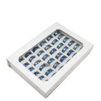Anillos de Acero Inoxidable, unisexo, azul, 8mm, 36PCs/Caja, Vendido por Caja