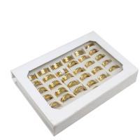 Anillos de Acero Inoxidable, unisexo, dorado, 8mm, 36PCs/Caja, Vendido por Caja