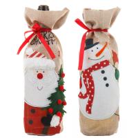Lino Cubierta de la botella de vino, hecho a mano, Diseño de Navidad & diferentes estilos para la opción, más colores para la opción, Vendido por UD