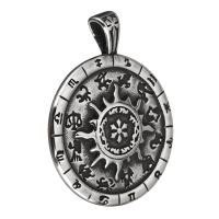 Pendentifs en acier inoxydable, Rond, bijoux de mode & DIY, couleur originale, 42*52*5mm, Vendu par PC