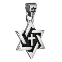 Stainless Steel Pendants, Hexagram, fashion jewelry & with cross pattern & DIY, original color, 29*41*4mm 