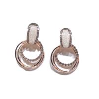 Zinc Alloy Rhinestone Drop Earring, Geometrical Pattern, plated, for woman & with rhinestone & hollow 