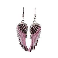 Zinc Alloy Rhinestone Drop Earring, Angel Wing, plated, for woman & with rhinestone 