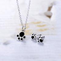 Fashion Zinc Alloy Jewelry Sets, Stud Earring & necklace, Claw, plated, oval chain & for woman, 10mm, 6mm Approx 17.7 Inch 