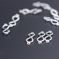 Sterling Silver Charm Connector, 925 Sterling Silver, Number 8, hollow, silver color Approx 1.5mm 