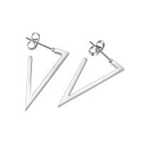 Stainless Steel Stud Earring, Triangle, plated, Unisex 28.5mm 