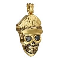 Stainless Steel Skull Pendant, fashion jewelry & DIY, golden, 27*48*11mm 
