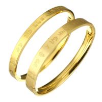 Stainless Steel Bangle, Round, fashion jewelry & for woman, golden 
