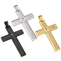 pendentifs En acier inoxydable de Croix , bijoux de mode & DIY, plus de couleurs à choisir, 34*50*2mm, Vendu par PC