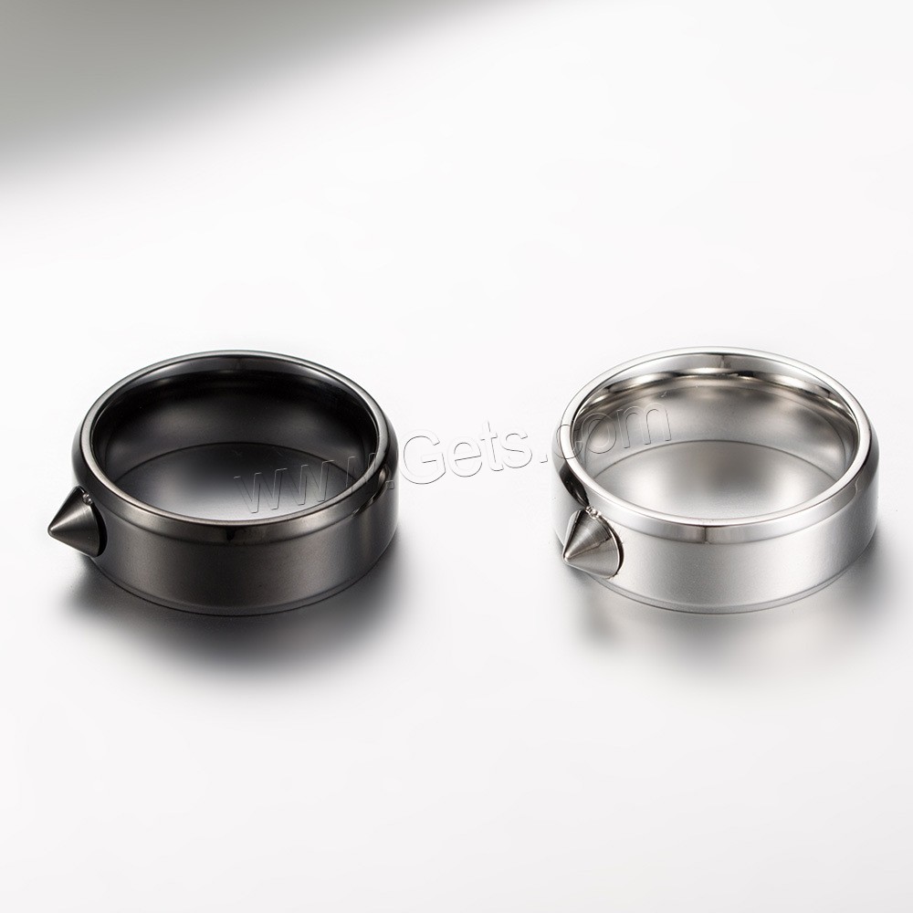 Anillo de dedo de acero Titanium de, Partículas de acero, chapado, unisexo & diverso tamaño para la opción, más colores para la opción, 8mm, tamaño:7-12, Vendido por UD