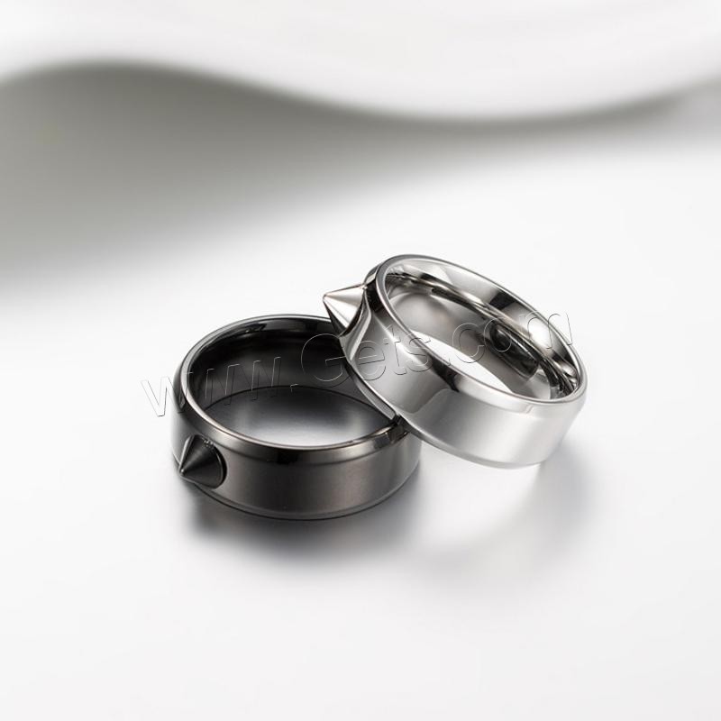 Anillo de dedo de acero Titanium de, Partículas de acero, chapado, unisexo & diverso tamaño para la opción, más colores para la opción, 8mm, tamaño:7-12, Vendido por UD