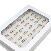 Stainless Steel Cuff Finger Ring, Unisex, golden, 8mm 